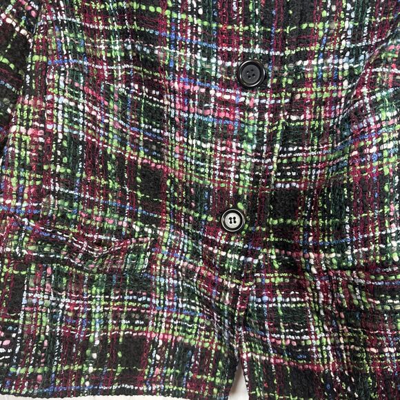 Women’s Multicolored Wool Blend Blazer Size 14 Petite Preowned - Picture 5 of 16